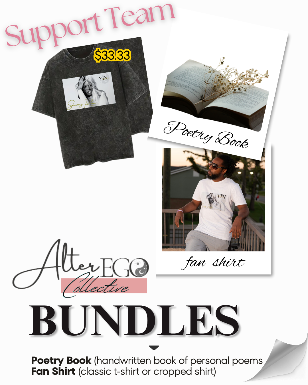 Alter Ego Support Team Bundle – Fan Shirt + Handwritten Poetry Book
