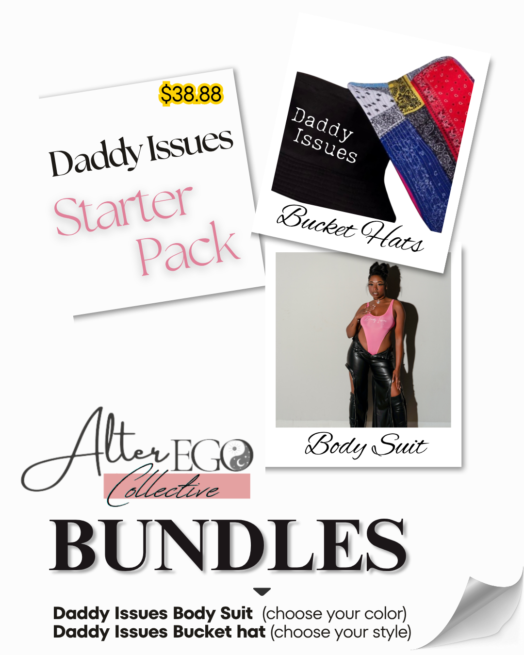 Daddy Issues Starter Pack – Bucket Hat + Bodysuit Combo