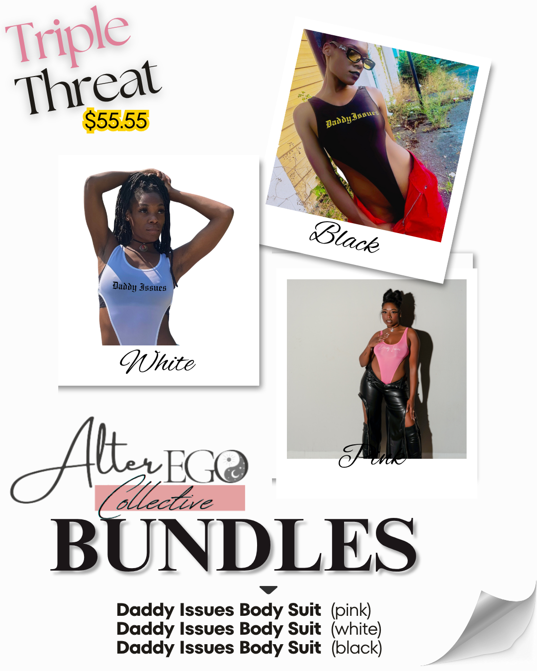 Triple Threat – Daddy Issues Bodysuit 3-Pack