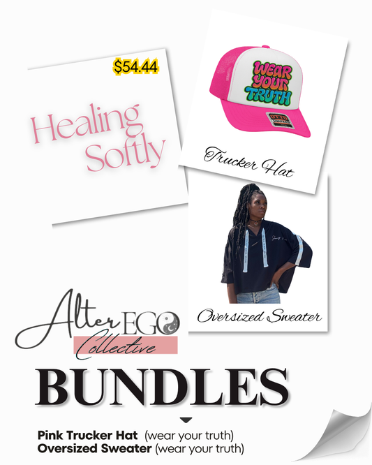 Healing Softly Bundle – Trucker Hat + Oversized Sweater